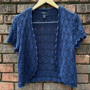 Royal Blue Knit Open Cardigan